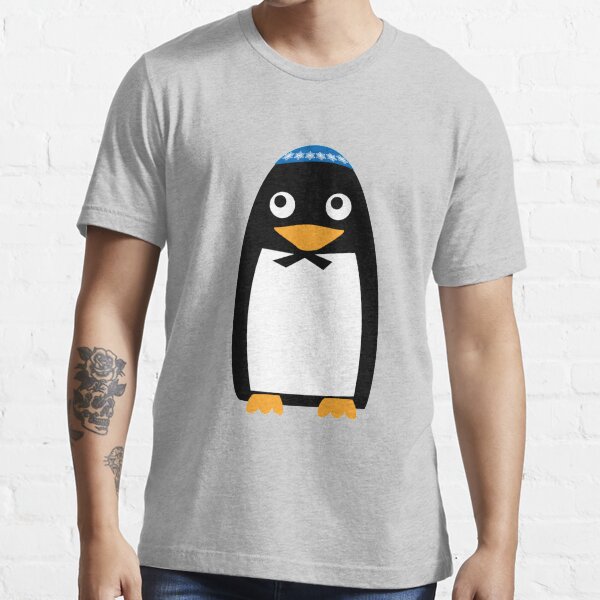 Happy Hanukkah Jewish Penguin Yarmulke Essential T-Shirt