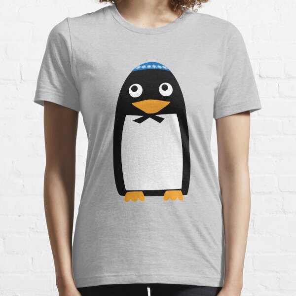 Happy Hanukkah Jewish Penguin Yarmulke Essential T-Shirt