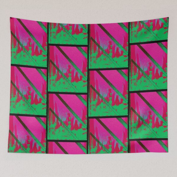 Item preview,  Cityscape through Window with Pink Sky designed and sold by BlackArtichoke.