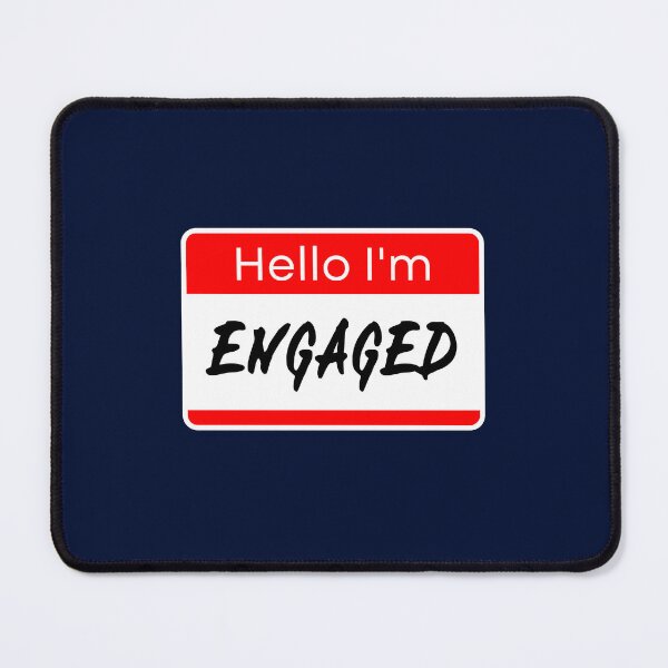 Item preview, Hello I'm Engaged name tag designed and sold by ZingAndPep.