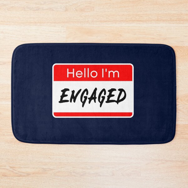 Item preview, Hello I'm Engaged name tag designed and sold by ZingAndPep.