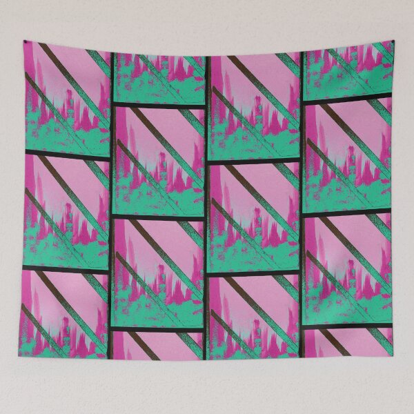 Item preview,  Cityscape through Window with Weathered Pink Sky designed and sold by BlackArtichoke.