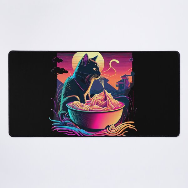 Item preview, Cat Ramen Synthwave designed and sold by pedrogag.