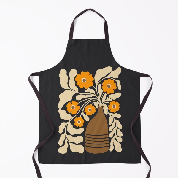 Item preview, Abstract Orange Flowers in a Vase on Dark Background designed and sold by GraphicBicycle.