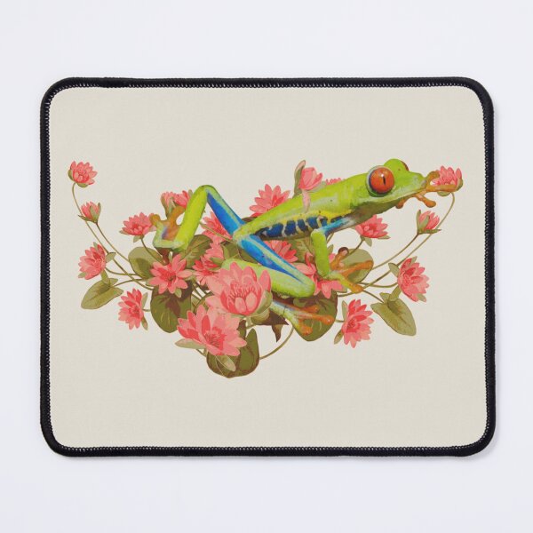 Item preview, Red Eyed Tree Frog And Beautiful Decorative Lilly Flowers designed and sold by TrulyEpoque.