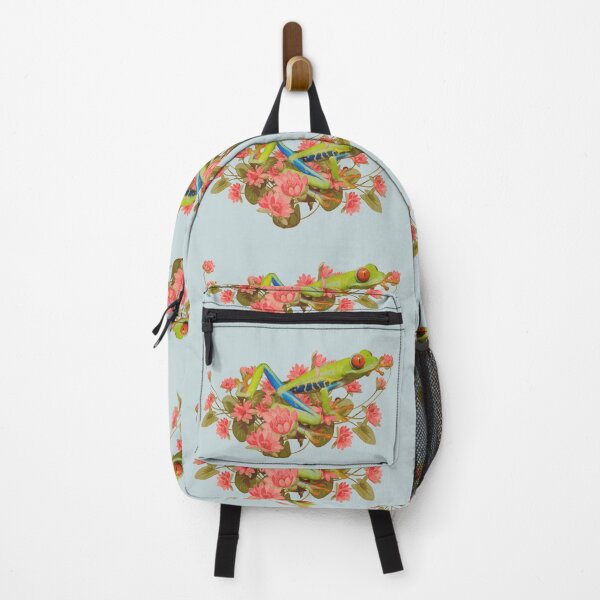 Item preview, Red Eyed Tree Frog And Beautiful Decorative Lilly Flowers designed and sold by TrulyEpoque.