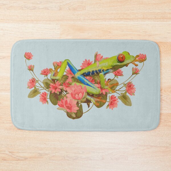 Item preview, Red Eyed Tree Frog And Beautiful Decorative Lilly Flowers designed and sold by TrulyEpoque.