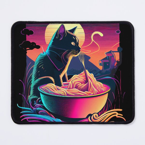Item preview, Cat Ramen Synthwave designed and sold by pedrogag.