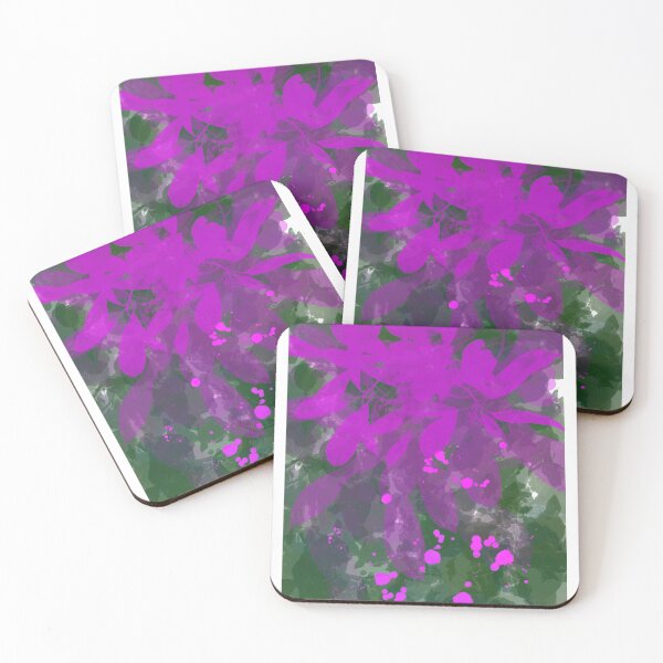 Item preview, Pink Flowers with leaves designed and sold by Victoria y Maria  Miguens.