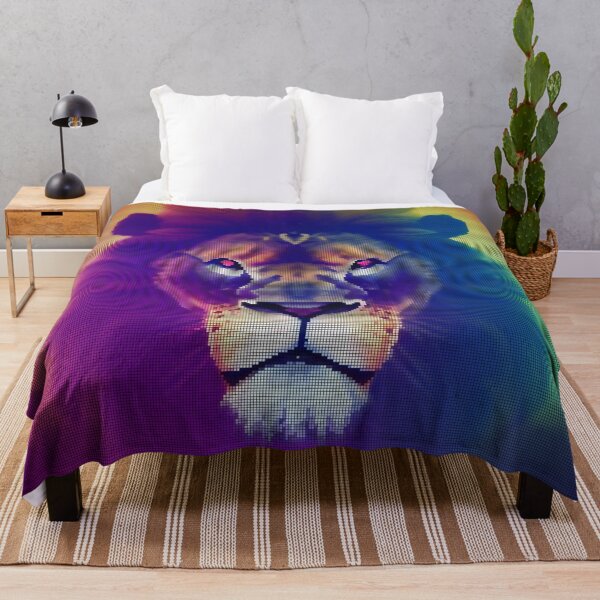 Item preview, Colorful Abstract Lion 8-bit Pixel Art designed and sold by PixelDripped.