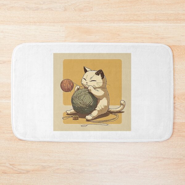 Item preview, Cute anime cat playing with a ball of string designed and sold by RESToRAPTOR.