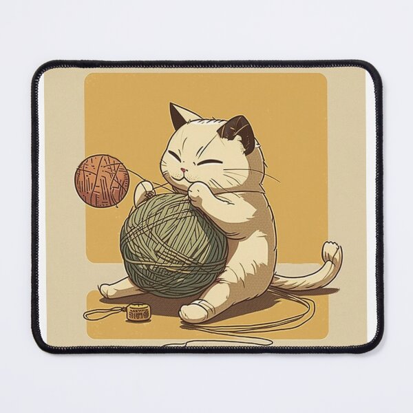 Item preview, Cute anime cat playing with a ball of string designed and sold by RESToRAPTOR.