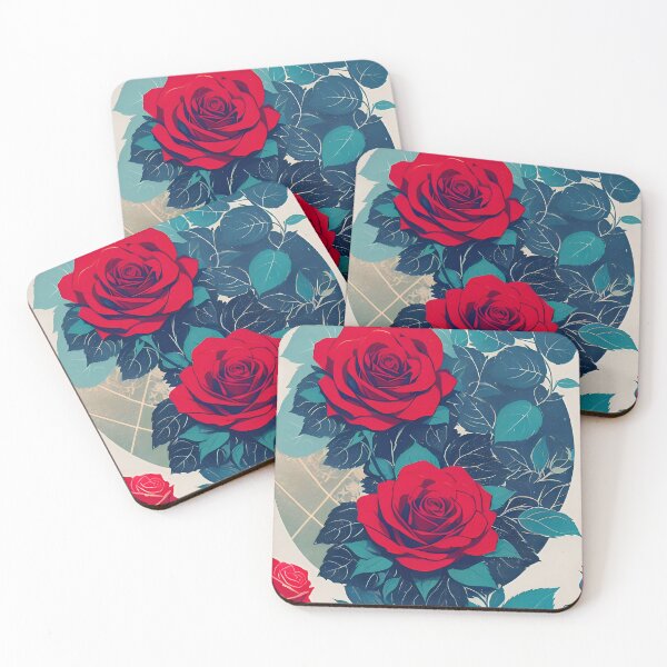 Item preview, Red Roses, Abstract Digital Art, Vintage Aesthetics designed and sold by DelMoore93.