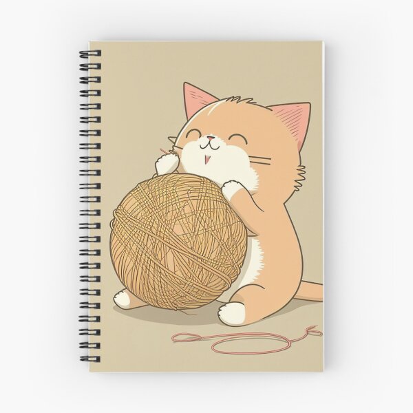 Item preview, Cute anime cat playing with a ball of string designed and sold by RESToRAPTOR.