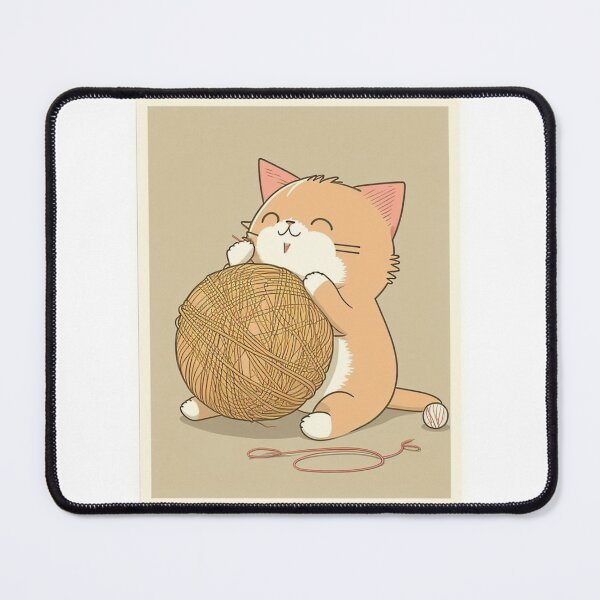 Item preview, Cute anime cat playing with a ball of string designed and sold by RESToRAPTOR.