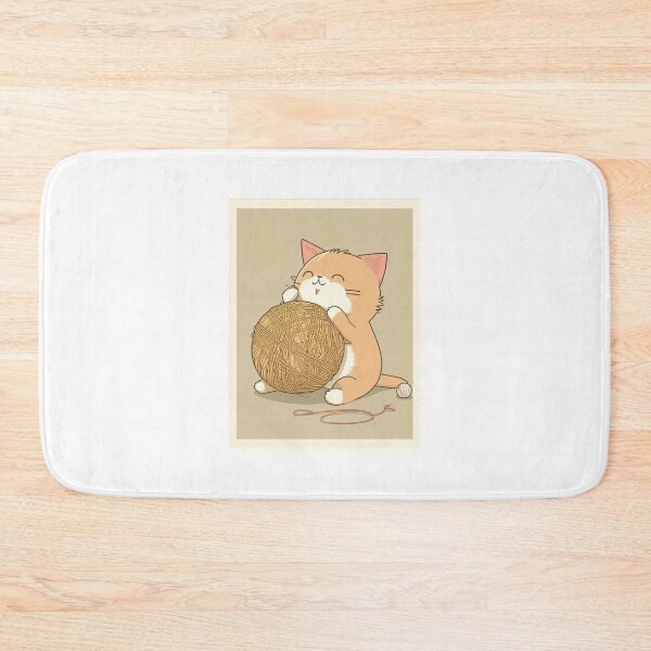 Item preview, Cute anime cat playing with a ball of string designed and sold by RESToRAPTOR.