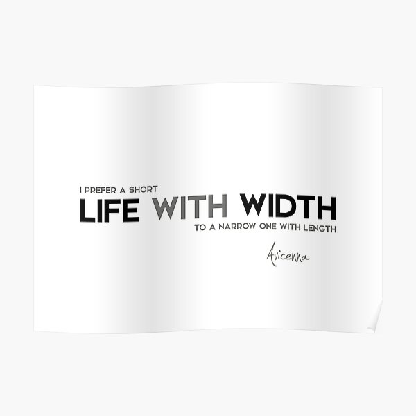 short life with width - avicenna Poster