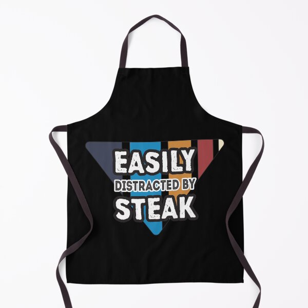 Item preview, Easily distracted by steak vintage retro shapes striped designed and sold by greatest4all7b.