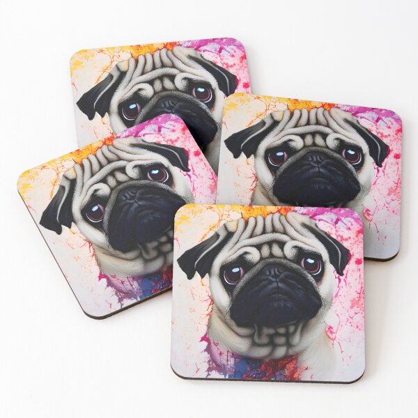 Item preview, Cute and Colorful Pug Puppy Wall art  designed and sold by BubbleCrumbs.