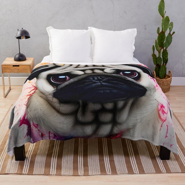 Item preview, Cute and Colorful Pug Puppy Wall art designed and sold by BubbleCrumbs.