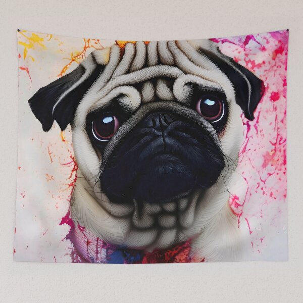 Item preview, Cute and Colorful Pug Puppy Wall art  designed and sold by BubbleCrumbs.