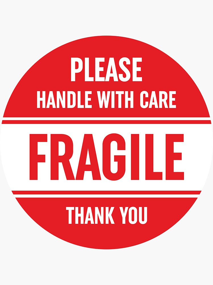 Red & White Paper Fragile Handle With Care Sticker Label, Packaging Type:  Roll, Size: 3 X 2 Inch at Rs 200/roll in Bengaluru