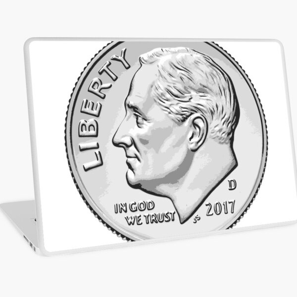 Roswell's face on the dollar Laptop Skin
