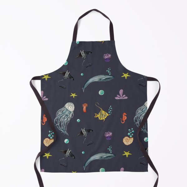 Item preview, Whale jellyfish fish coral sea pattern watercolort violet designed and sold by Yana Mustafina | Boho Soulful Designs.