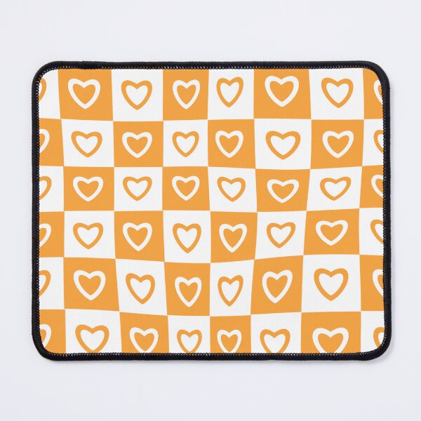 Item preview, Orange White Hearts Checkered Pattern designed and sold by Patternawy.