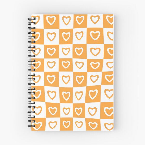 Item preview, Orange White Hearts Checkered Pattern designed and sold by Patternawy.