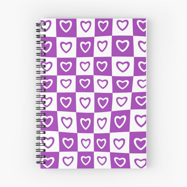 Item preview, Purple White Hearts Checkered Pattern designed and sold by Patternawy.