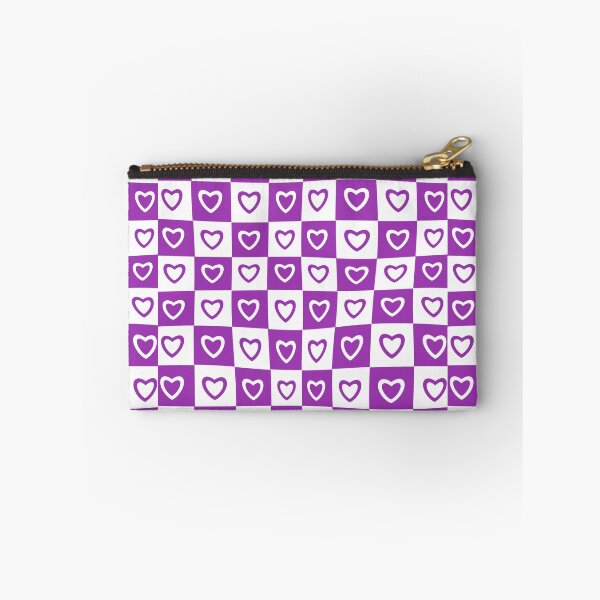 Item preview, Purple White Hearts Checkered Pattern designed and sold by Patternawy.