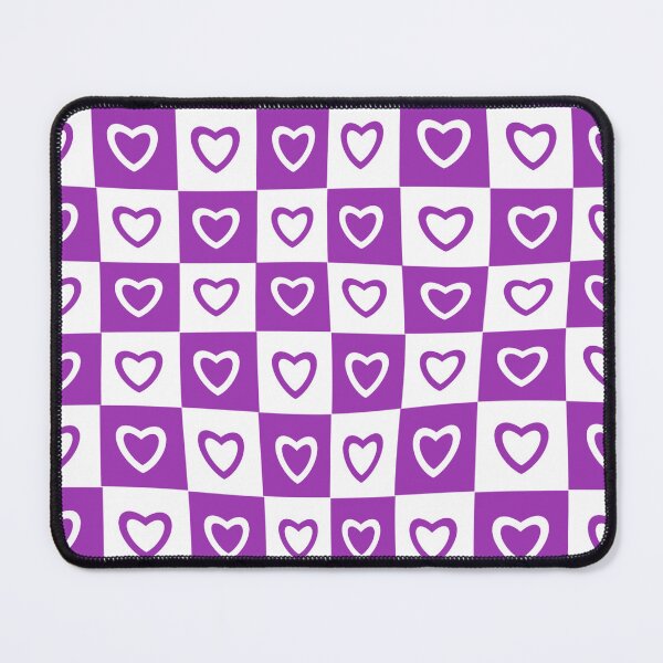 Item preview, Purple White Hearts Checkered Pattern designed and sold by Patternawy.