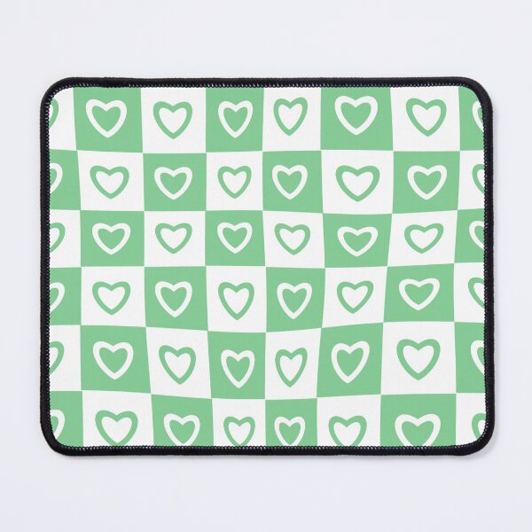 Item preview, Green White Hearts Checkered Pattern designed and sold by Patternawy.