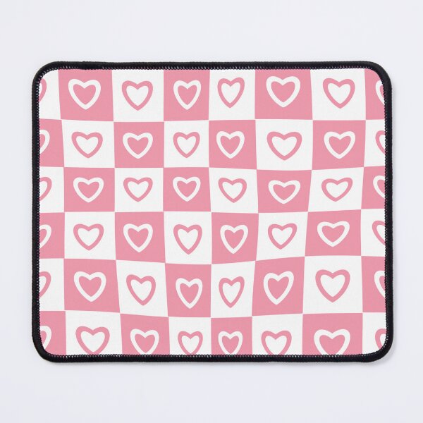 Item preview, Pink White Hearts Checkered Pattern designed and sold by Patternawy.