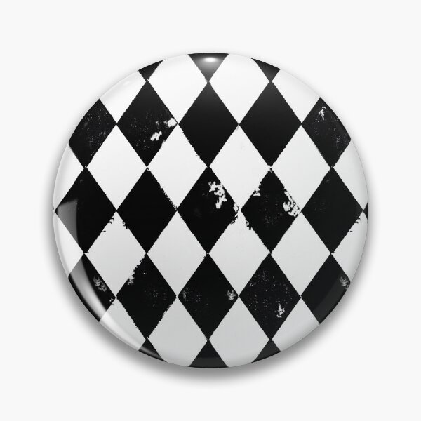 Item preview, Grungy Distressed Black and White Harlequin Diamond  designed and sold by Kristi Duggins.