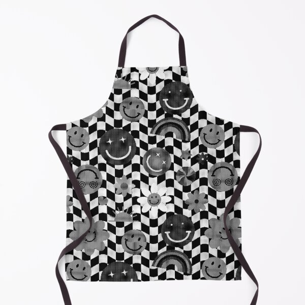 Item preview, Black White Smiley Face Flower Rainbow Checkered Pattern designed and sold by Patternawy.