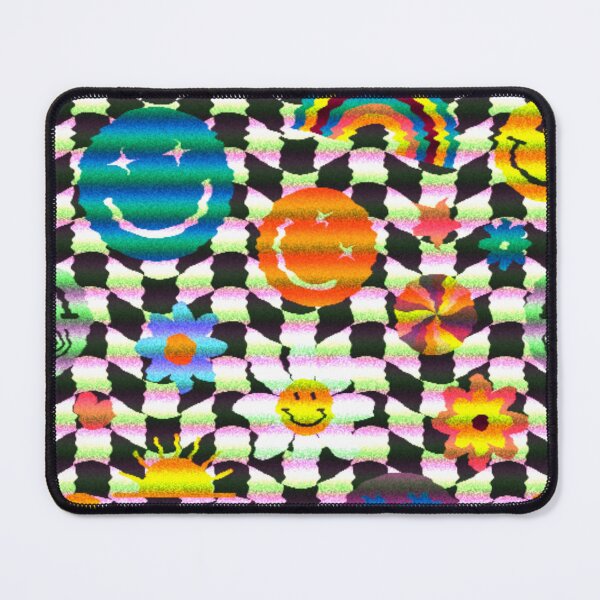 Item preview, Colorful Smiley Face Flower Rainbow Checkered Pattern designed and sold by Patternawy.