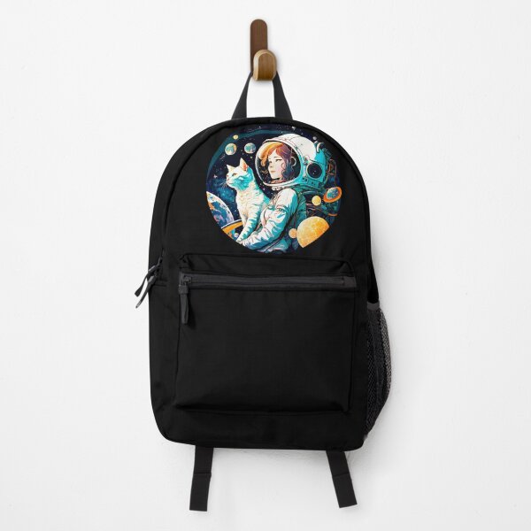 Item preview, Cat & Girl in Space Fantastic Retro 70s Cat Lovers designed and sold by SecretDicer.