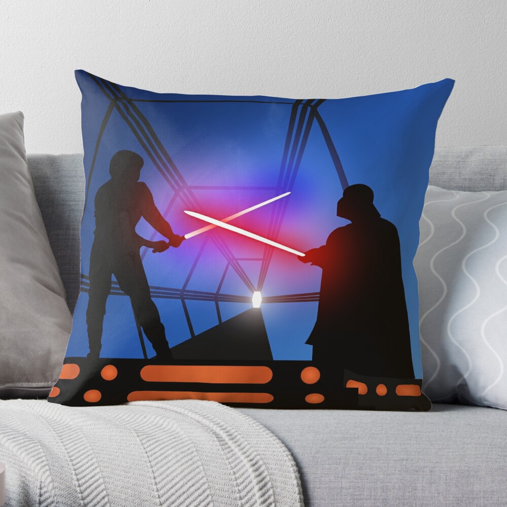 Luke vs Vader on Bespin Throw Pillow for Sale by Matt Burgess