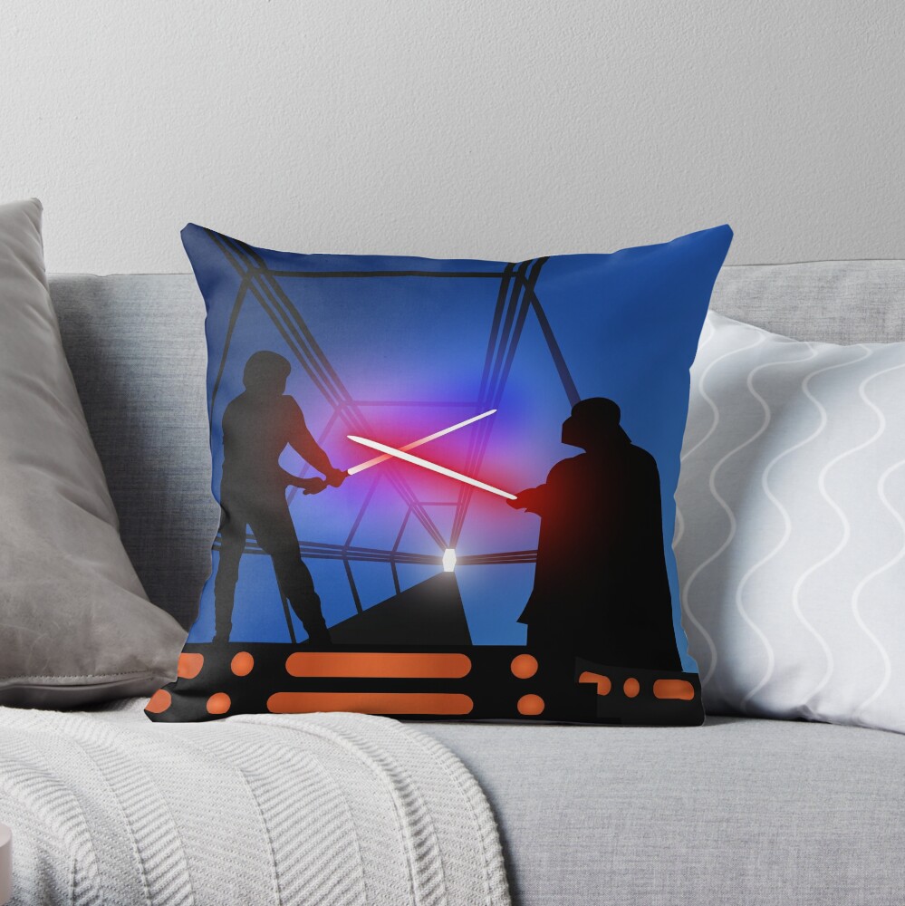 Luke vs Vader on Bespin Throw Pillow for Sale by Matt Burgess