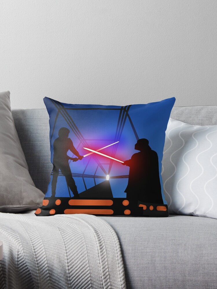 Luke vs Vader on Bespin Throw Pillow for Sale by Matt Burgess