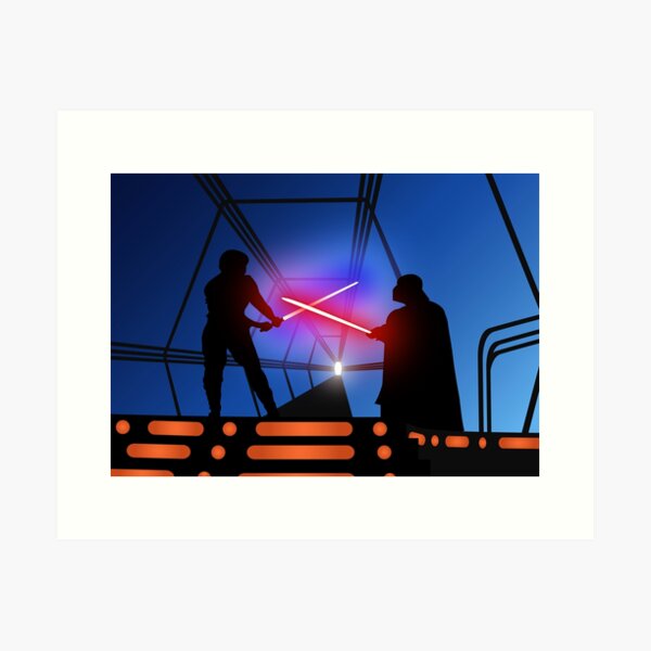 Vista previa del artículo con la obra «Luke contra Vader en Bespin», diseñado y vendido por Matt Burgess.