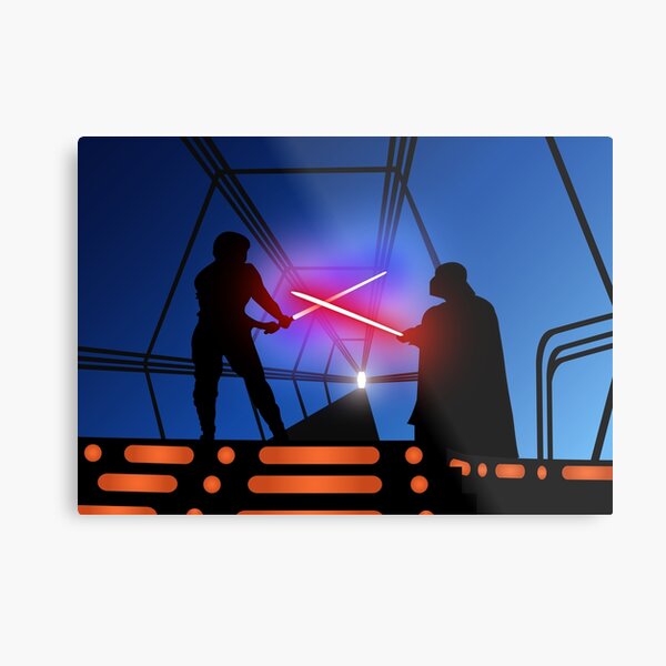 Luke vs Vader on Bespin Metal Print