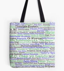 Psych tv show poster, nicknames, Burton Guster Tote Bag