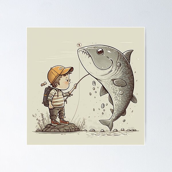 Póster for Sale con la obra «DTF Down To Fishing Humor para