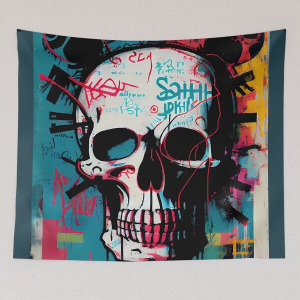 Item preview, Skull Graffiti Abstract Symphony - Neo Expressionism Graffiti Fusion Artwork designed and sold by ZickDezine.