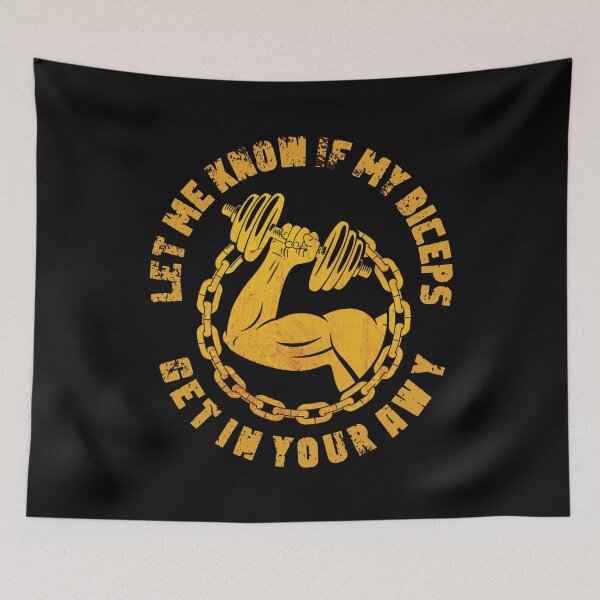 Item preview, Let Me Know If My Biceps Get In Your Way,funny quotes gym designed and sold by sami david ⭐⭐⭐⭐⭐.
