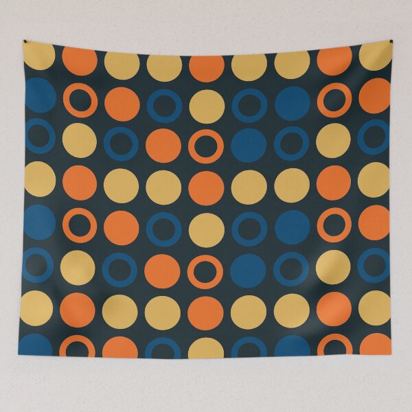 Item preview, Retro Circles & Outlined Circles (Blue Background) designed and sold by Gumblebee Design.