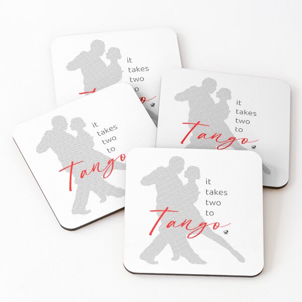 Item preview, Dancing tango couple silhouette with inscription designed and sold by Alexandra Kueny.